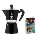 Cafetera Bialetti Negra 6 Tazas + 250 gr Cafe Molido Expresso Bar