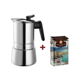 Cafetera Moka Steel + Café Molido Espresso Bar Tre Venezie