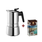 Cafetera Moka Steel + Café Molido Espresso Bar Tre Venezie