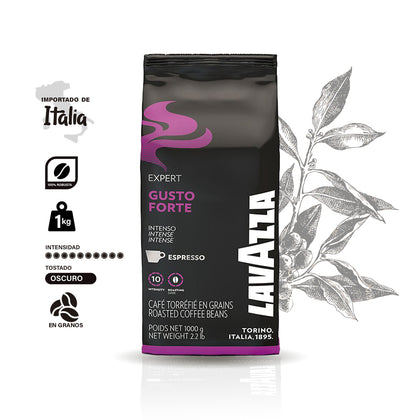 Café Lavazza en granos 1kg Gusto Forte